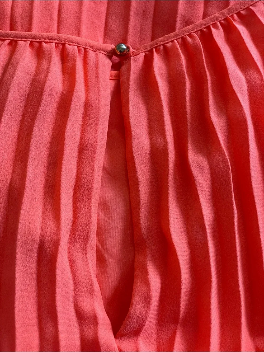 Banana Republic Coral Pleated Sleeveless Shift Dress Size 12 - Picture 6 of 15